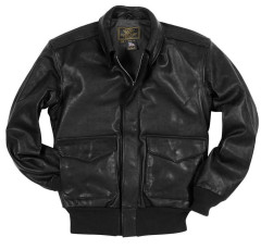 Мужская лётная кожаная куртка А-2 ВВС США U.S.A.F. 21st. Century Black(Long)